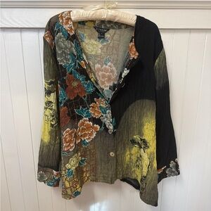 Floral Citron Button Down Layer